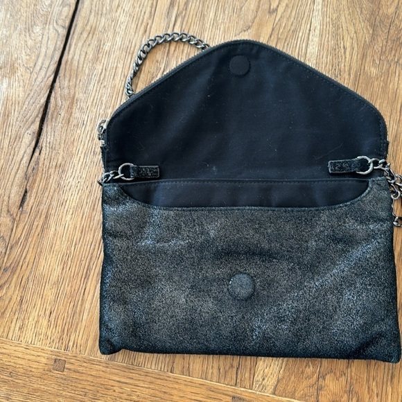 J CREW Black Silver Glitter Chain Cocktail Party Purse Bag Clutch - Picture 3 of 8